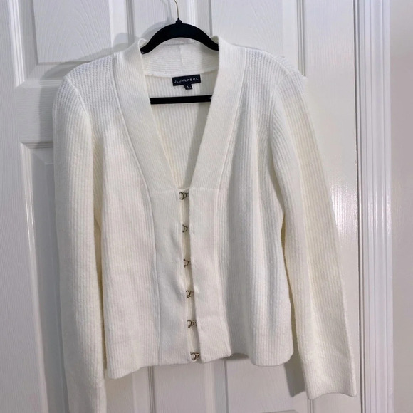 Elegant JLUXLABEL Cream Women's Sweater/cardigan size L - Picture 10 of 11